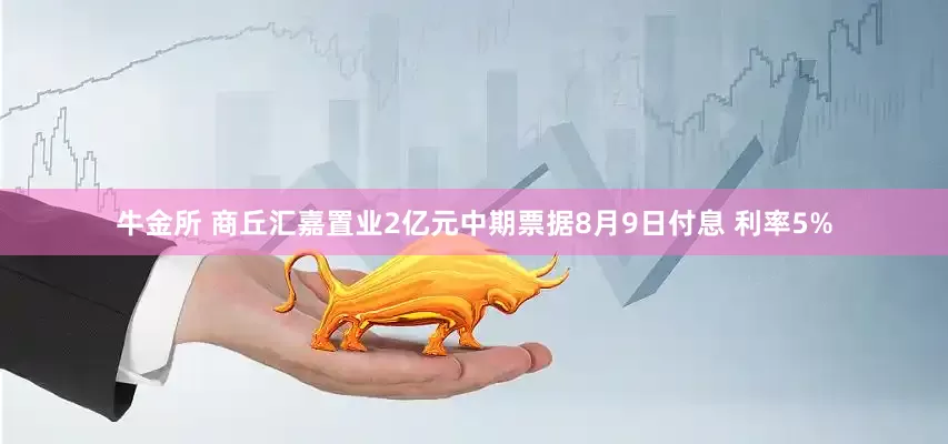 牛金所 商丘汇嘉置业2亿元中期票据8月9日付息 利率5%